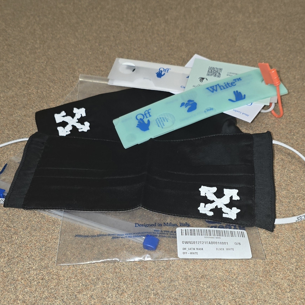 Off-White Black Mask with White Cross Arrows